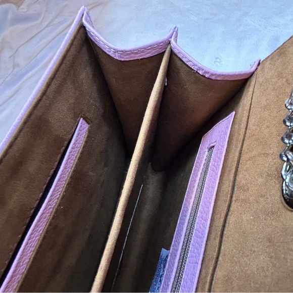 Fresa Tooled Leather Bag Pink Handbag Crossbody (B) - Picture 6 of 7